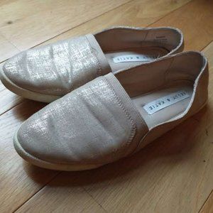 Kelly & Katie; flats; light pink with gold sparkle; size 6.5